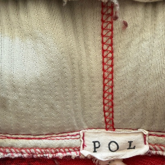 POL Cream and Red Stitched Fabric crop sweater jacket - Picture 2 of 3